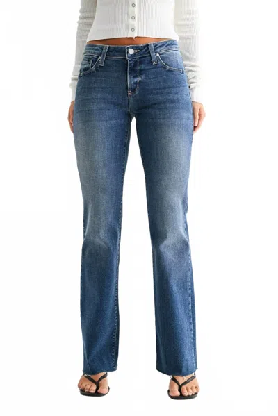 Just Black Denim Low Rise Bootcut Jeans In Medium Denim In Blue