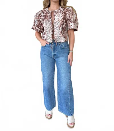 Just Black Denim Mia Barrel Jeans In Medium Wash In Multi