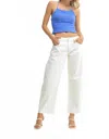 Just Black Denim Mid-rise Barrel Jeans In White In White