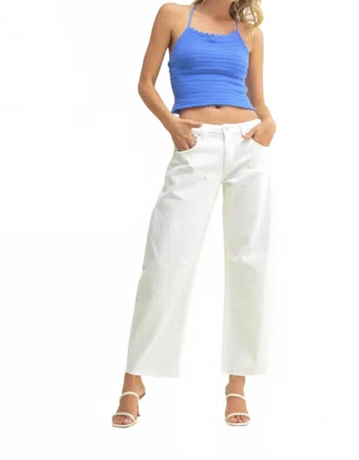 Just Black Denim Mid-rise Barrel Jeans In White