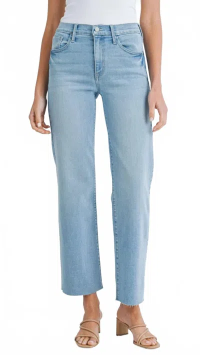 Just Black Denim Mid Rise Slim Palazzo Jeans In Light Blue