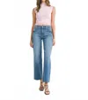 Just Black Denim Mid Rise Slim Palazzo Jeans In Medium Denim In Blue