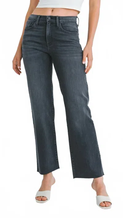Just Black Denim Mid Rise Slim Palazzo Jeans In Washed Gray In Multi