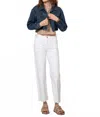Just Black Denim Mid Rise Slim Palazzo Jeans In White In White