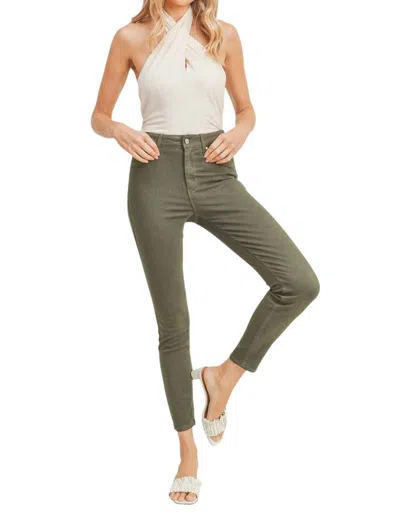 Just Black Denim Modern Skinny Jeans In Olive In Green