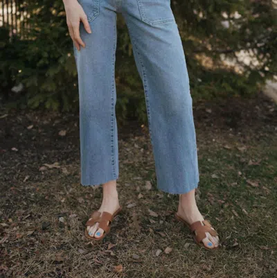 Just Black Denim Nautical Wide Leg Jeans In Blue