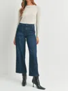 Just Black Denim New Seamed Utility Straight Leg Jeans In Dark Denim In Blue