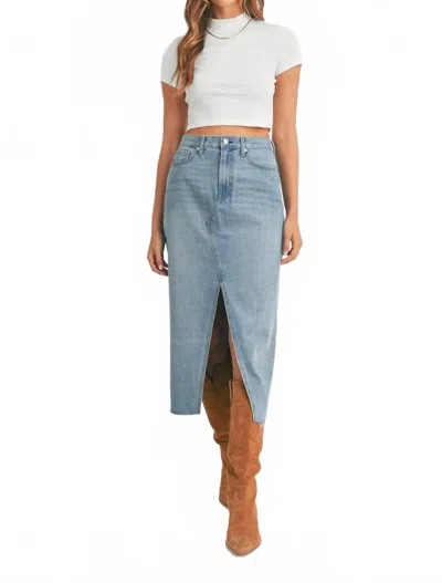 Just Black Denim Open Slit Skirt In Denim In Multi