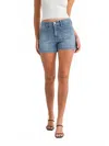 Just Black Denim Patch Pocket Denim Shorts In Light Denim In Blue
