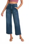 Just Black Denim Patch Pocket Wide Leg In Dark Denim In Blue
