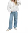 Just Black Denim Patch Pocket Wide Leg In Denim In Blue