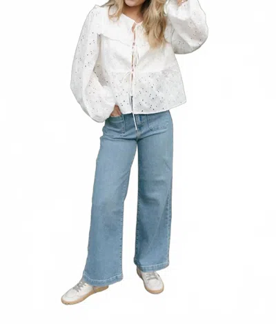 Just Black Denim Patch Pocket Wide Leg In Denim In Blue