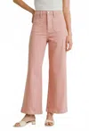 Just Black Denim Patch Pocket Wide Leg Jean In Dusty Coral In Pink