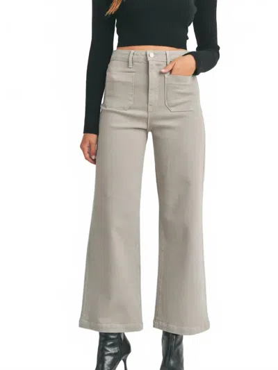 Just Black Denim Patch Pocket Wide Leg Jean In Moonstone In Brown