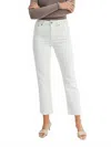 Just Black Denim Pearly Clean Stretch Straight Jeans In Cream In White