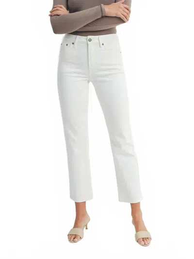 Just Black Denim Pearly Clean Stretch Straight Jeans In Cream In White