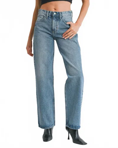 Just Black Denim Relaxed Straight Jeans In Medium Wash In Blue