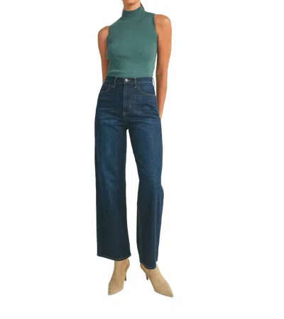 Just Black Denim Retro Wide Straight Jeans In Dark Denim In Blue