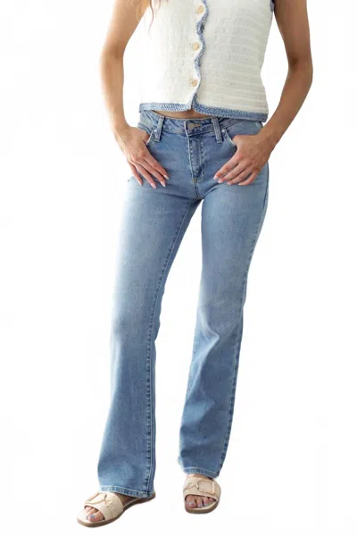 Just Black Denim Rory Low Rise Slim Bootcut Jeans In Light Denim In Blue
