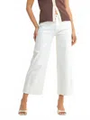 Just Black Denim Scissor Cut Cuffed Slim Wide Jeans In White In White