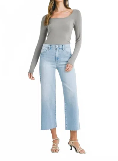 Just Black Denim Scissor Cut Wide Leg Jeans In One Color In Blue