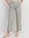 Just Black Denim Seamed Utility Straight Leg Jeans In Soft Olive In Multi