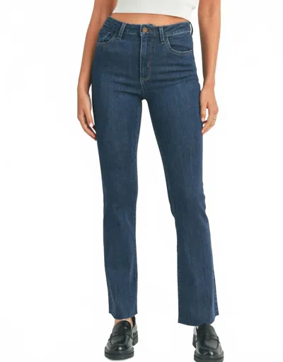 Just Black Denim Slim Bootcut With Scissor Cut Jeans In Dark Denim In Multi