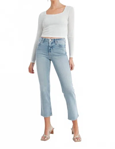 Just Black Denim Slim Cropped Bootcut Jeans In Light Denim In Blue