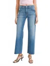 Just Black Denim Slim Palazzo Jean With Scissor Cut In Medium Wash
