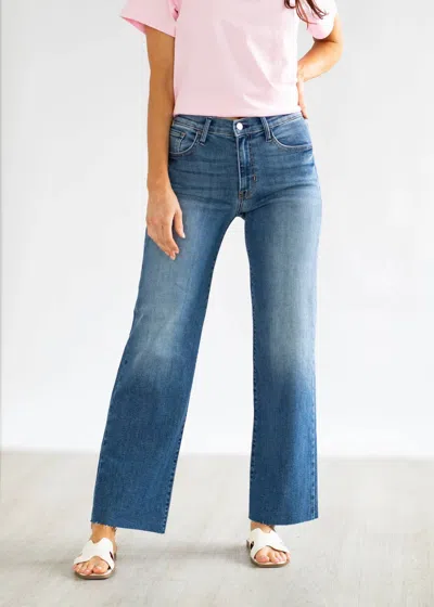 Just Black Denim Slim Palazzo Scissor Cut Jean In Medium Wash In Multi