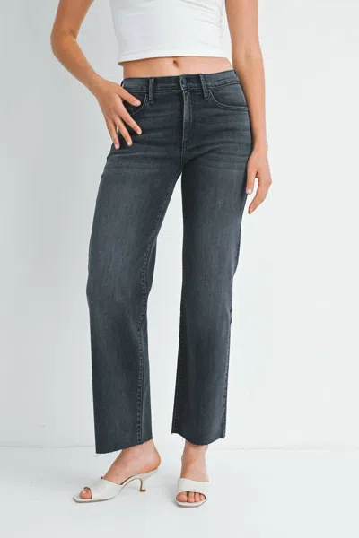 Just Black Denim Slim Palazzo With Scissor Cut Jean In Washed Grey In Blue
