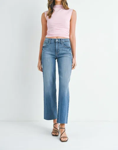 Just Black Denim Slim Palazzo With Scissor Cut Jeans In Blue