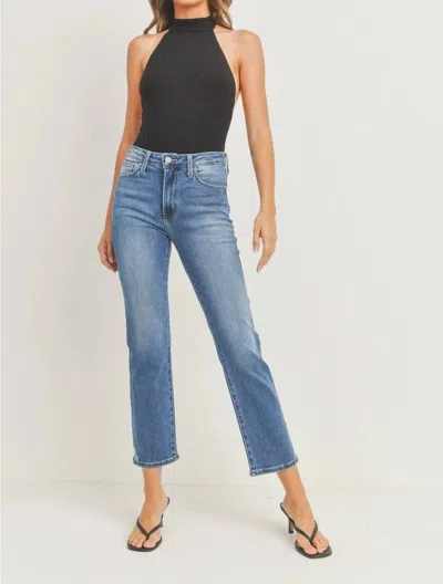 Just Black Denim Slim Straight Distressed In Medium Wash In Multi