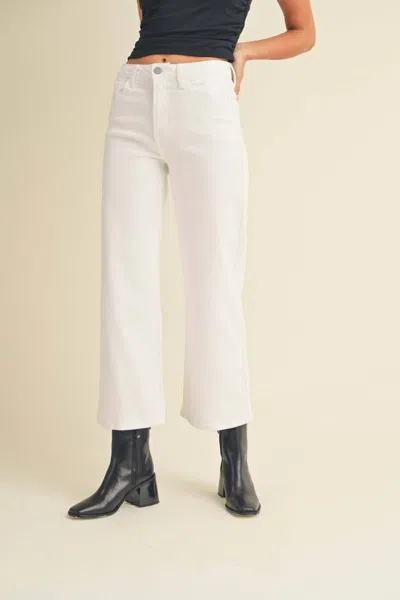 Just Black Denim Slim Wide Leg Jeans In White