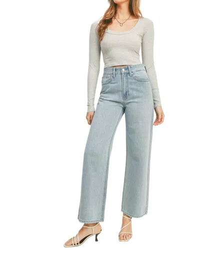 Just Black Denim Sloane Barrel Leg Jean In Light In Beige
