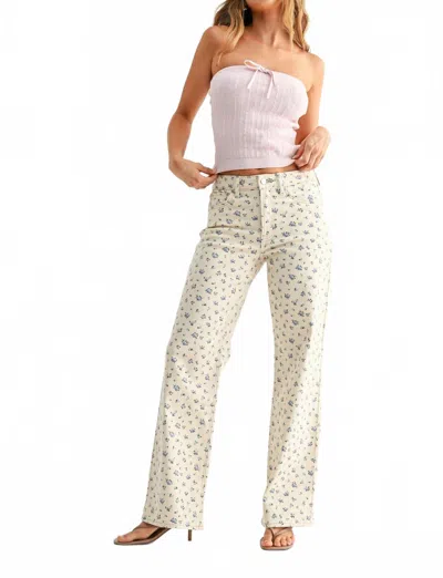 Just Black Denim Stay Wild Jeans In Blue Floral In Multi
