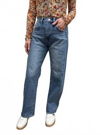 Just Black Denim Stretch Slight Barrel Twist Jean In Med. Wash In Multi