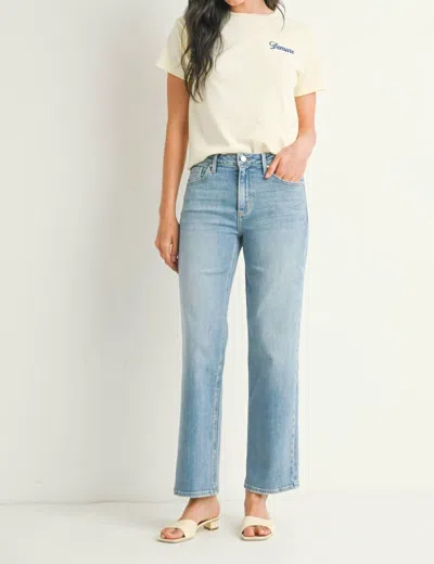 Just Black Denim Stretchy Straight Jean In Light Denim