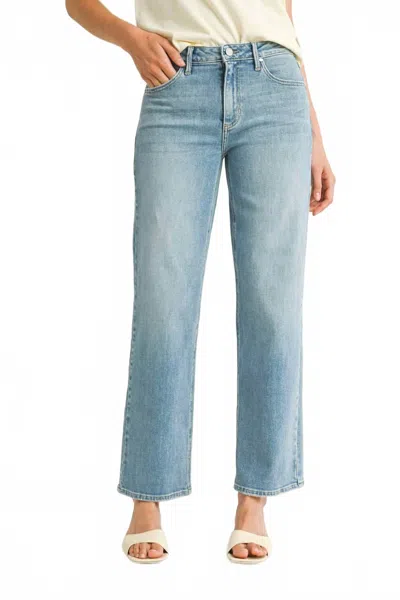 Just Black Denim Stretchy Straight Jeans In Light Denim In Blue