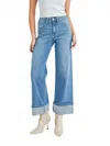 Just Black Denim Stunned Palazzo Jeans In Mid Wash In Blue