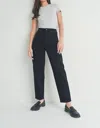Just Black Denim Tapered Barrel Jeans In Black In Black
