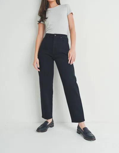 Just Black Denim Tapered Barrel Jeans In Black