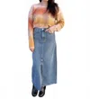 Just Black Denim Taylor Denim Midi Skirt In Medium Wash