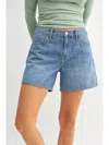 Just Black Denim The "mom Shorts" In Medium Denim In Blue