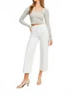Just Black Denim Tiffany High Rise Wide Leg Jeans In White In Multi