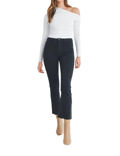 Just Black Denim Tonal Crop Flare Jeans In Black