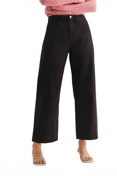 Just Black Denim Twist Barrel Jean In Espresso In Black