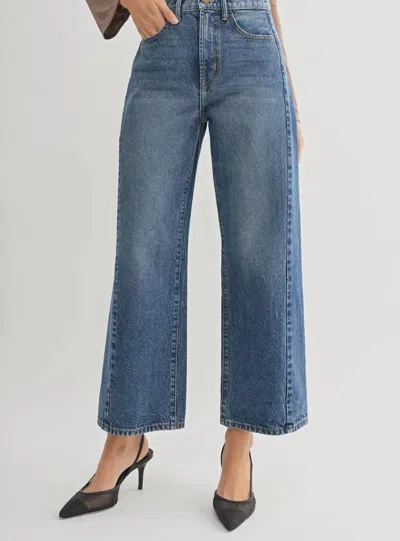 Just Black Denim Twist Barrel Leg Jeans In Denim Dark Wash In Pattern