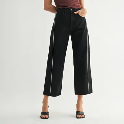 Just Black Denim Twist Barrell Jean In Black In Blue