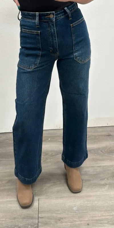 Just Black Denim Utility Full Length Denim In Dark In Blue